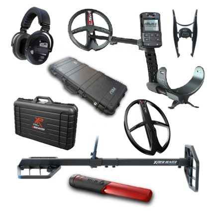 DEUS II RC + 3 bobinas (34x28cm + Xtrem Hunter) + audífono bluetooth WSAII-XL + Pointer MI-6